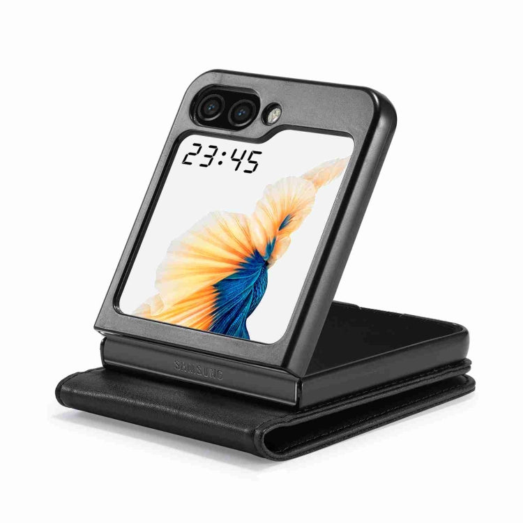 For Samsung Galaxy Z Flip5 LC.IMEEKE RFID Anti-theft Leather Phone Case(Black)