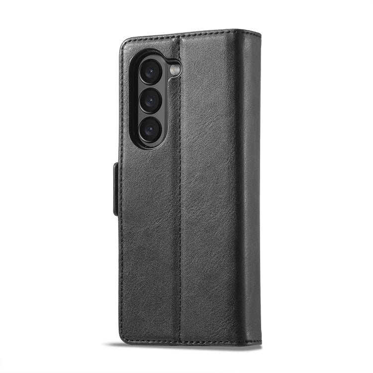 For Samsung Galaxy Z Fold5 LC.IMEEKE RFID Anti-theft Leather Phone Case(Black)