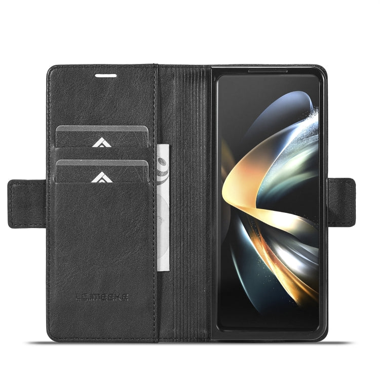 For Samsung Galaxy Z Fold5 LC.IMEEKE RFID Anti-theft Leather Phone Case(Black)