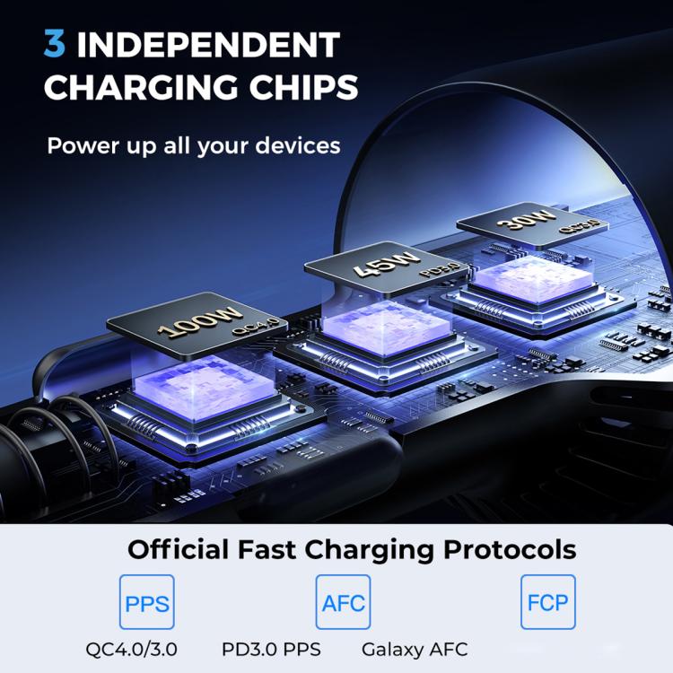 JOYROOM JR-CCN07 120W Dual PD+QC3.0 3-Port Car Charger, JR-CCN07