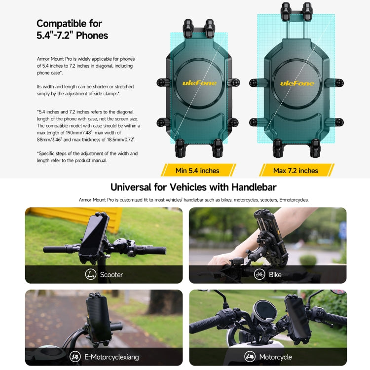 Ulefone Armor Mount Pro Universal Bicycle Handle Phone Holder(Black)
