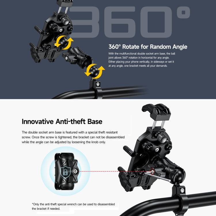 Ulefone Armor Mount Pro Universal Bicycle Handle Phone Holder(Black)