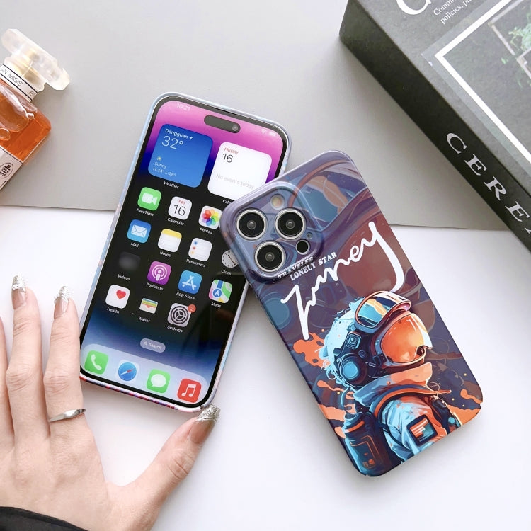 For iPhone 11 Pro Painted Pattern Precise Hole PC Phone Case(Black Yellow Smiling)