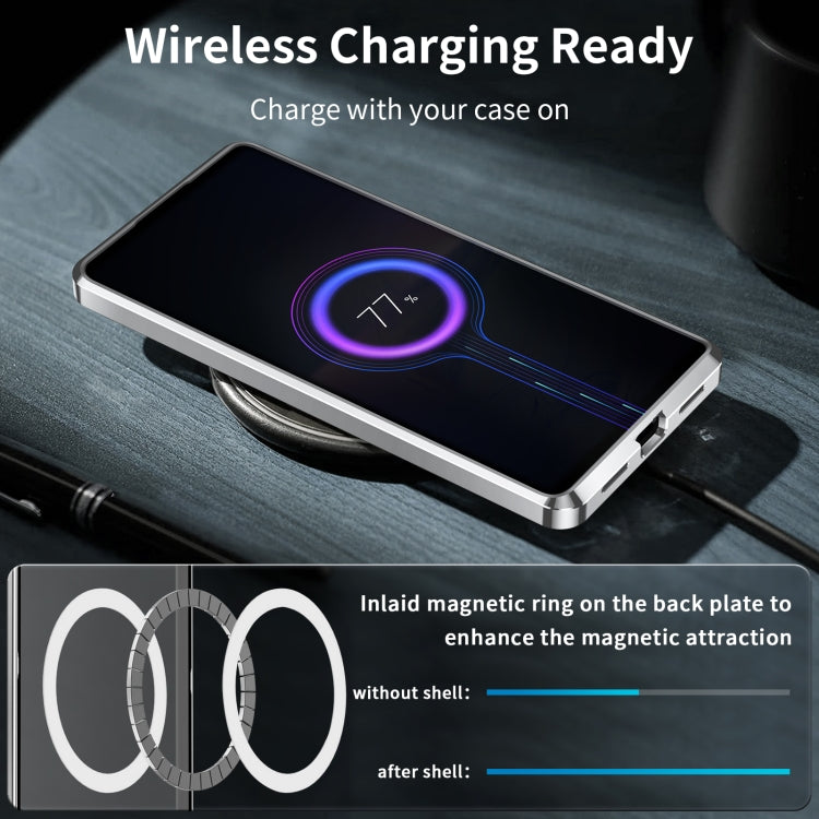 For Sony Xperia 5 V Frosted Metal MagSafe Magnetic Phone Case(Silver)