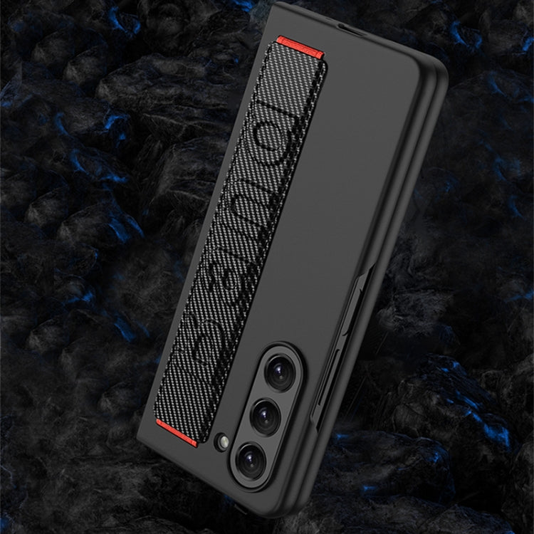 For Samsung Galaxy Z Fold5 5G GKK Ultra-thin Wristband Shockproof Phone Case with Holder(Black)