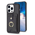For iPhone 15 Pro BF27 Metal Ring Card Bag Holder Phone Case(Black)