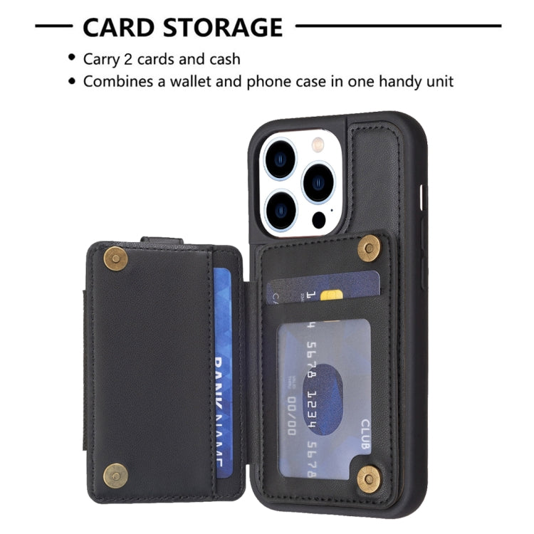 For iPhone 15 Pro BF27 Metal Ring Card Bag Holder Phone Case(Black)