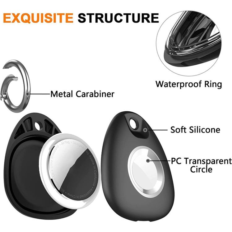 2pcs Waterproof Anti-drop Anti-lost Tracker Positioning TPU Protective Case for AirTag 2nd Gen / AirTag 1st Gen