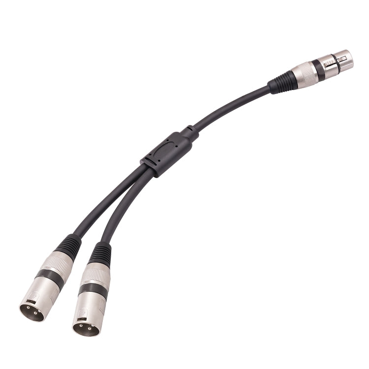 2055YMMF-05 XLR 3pin Female to Dual Male Audio Cable, Length: 50cm(Black)