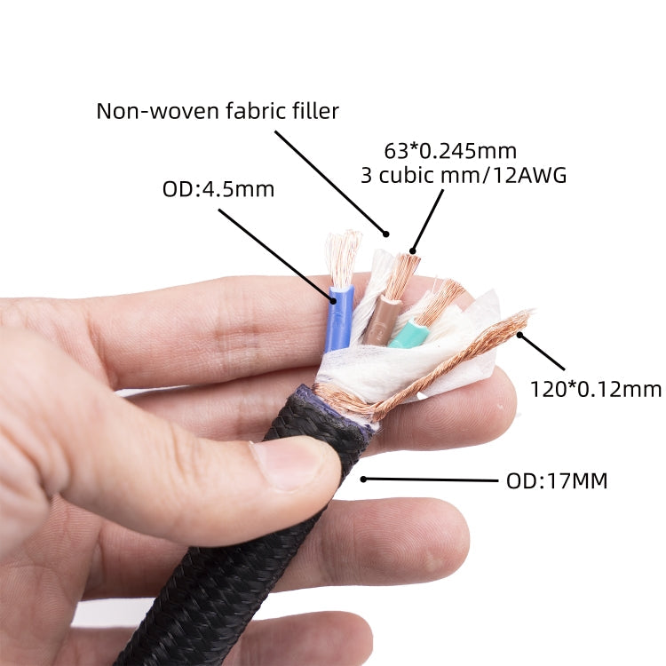 3720 HiFi Audio Universal AC Power Cable US Plug, Length:3m
