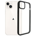 For iPhone 15 Plus Frosted TPU  Transparent PC Phone Case(Black)
