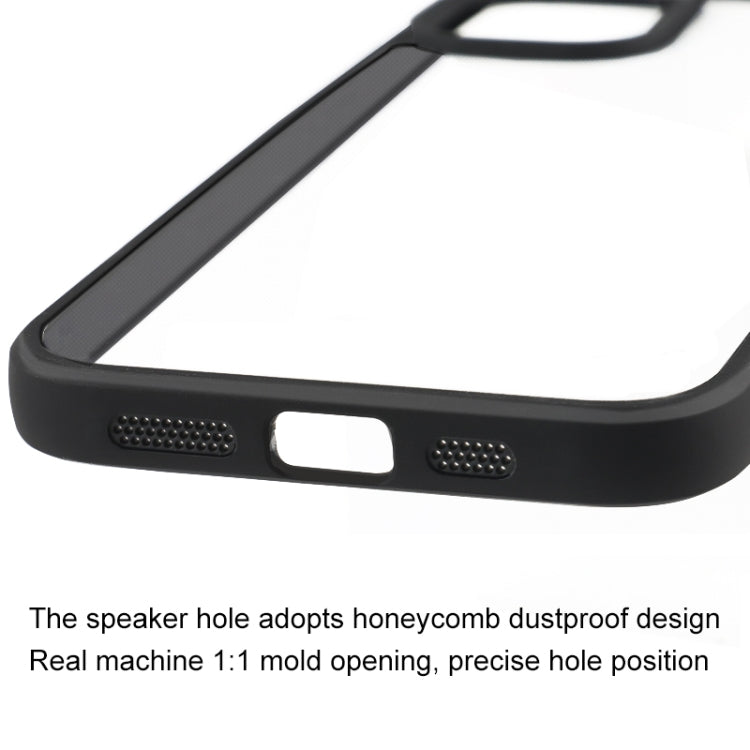 For iPhone 15 Plus Frosted TPU  Transparent PC Phone Case(Black)
