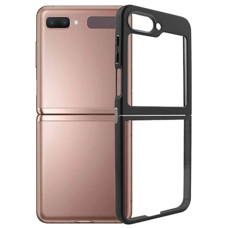 For Samsung Galaxy Z Flip5 Frosted TPU  Transparent PC Phone Case(Black)