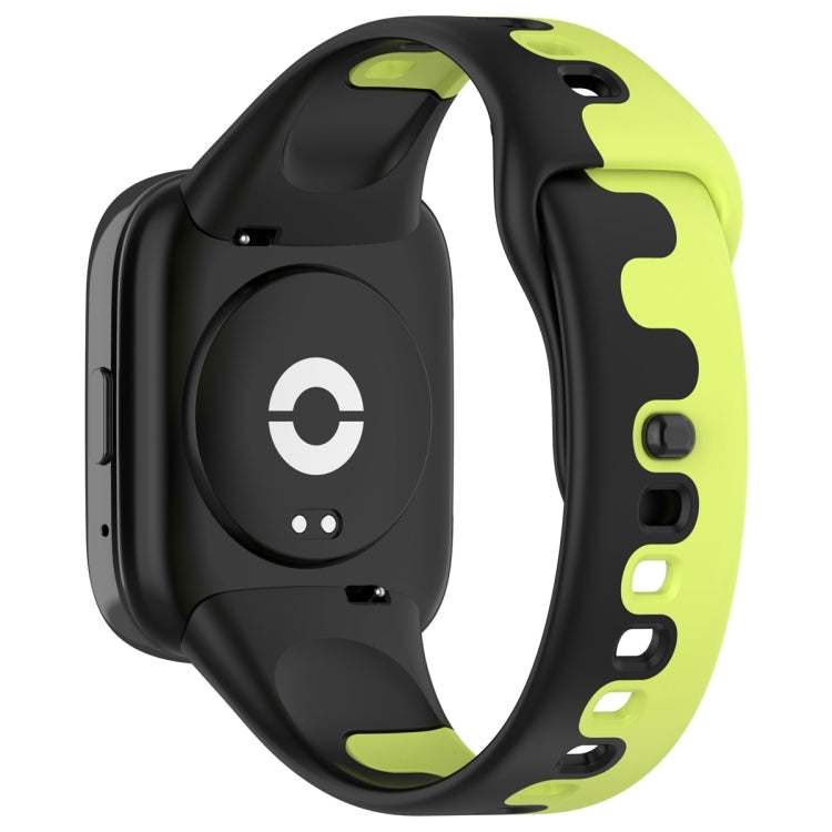 For Redmi Watch 3 Lite Stitching Two Color Silicone Watch Band(Black Teal)