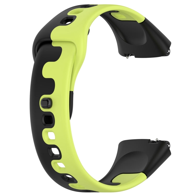 For Redmi Watch 3 Lite Stitching Two Color Silicone Watch Band(Black Teal)