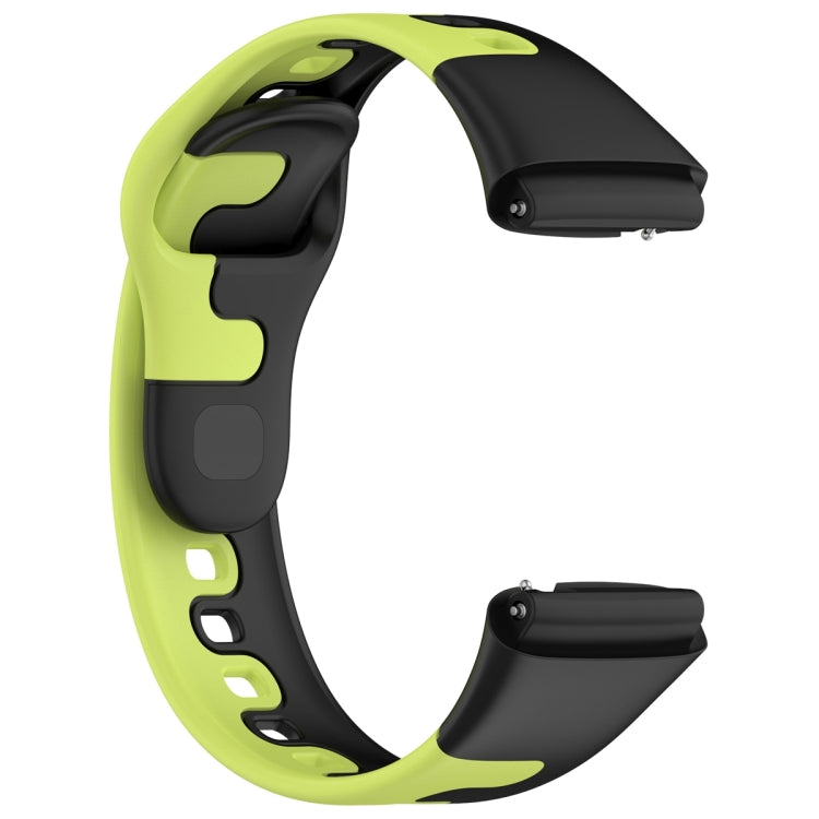 For Redmi Watch 3 Lite Stitching Two Color Silicone Watch Band(Black Teal)