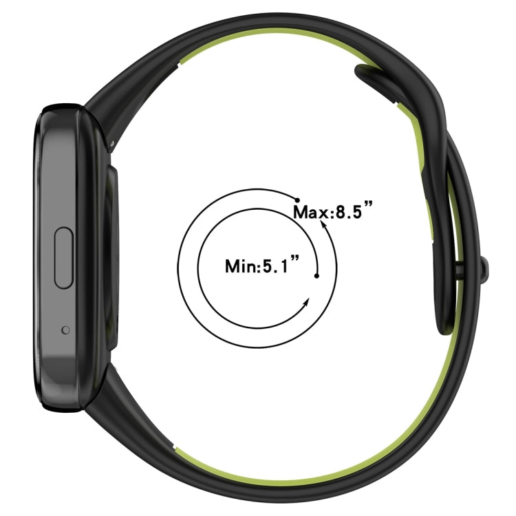 For Redmi Watch 3 Lite Stitching Two Color Silicone Watch Band(Black Teal)