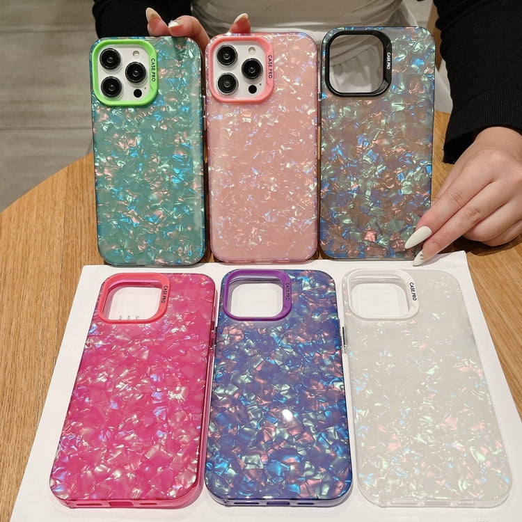 For iPhone 15 IMD Shell Texture TPU + Acrylic Phone Case(White)