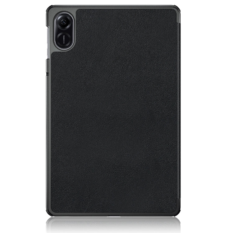For Honor Pad X9 / X8 Pro 11.5 Custer Pure Color 3-Fold Holder Leather Tablet Case(Black)
