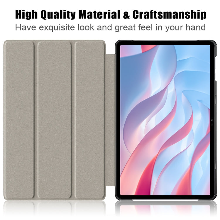 For Honor Pad X9 / X8 Pro 11.5 Custer Pure Color 3-Fold Holder Leather Tablet Case(Black)