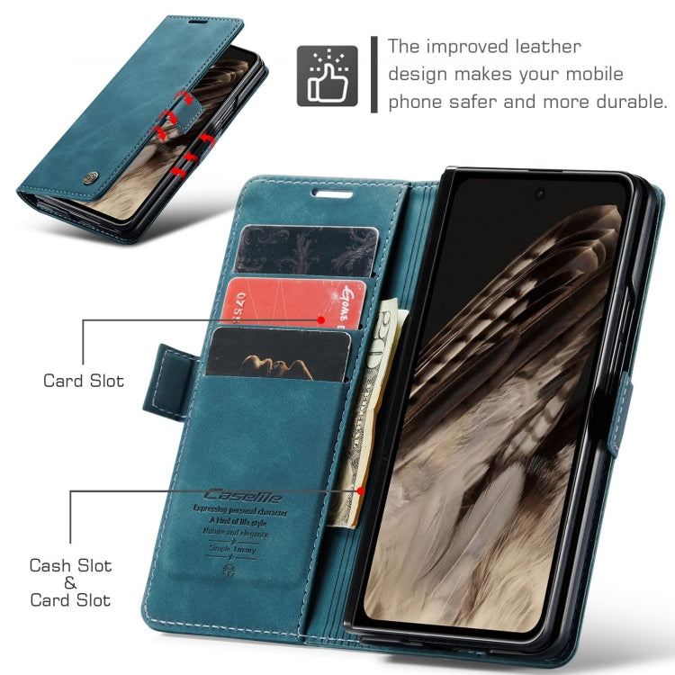 For Google Pixel Fold CaseMe 013 Multifunctional Horizontal Flip Leather Phone Case(Blue)