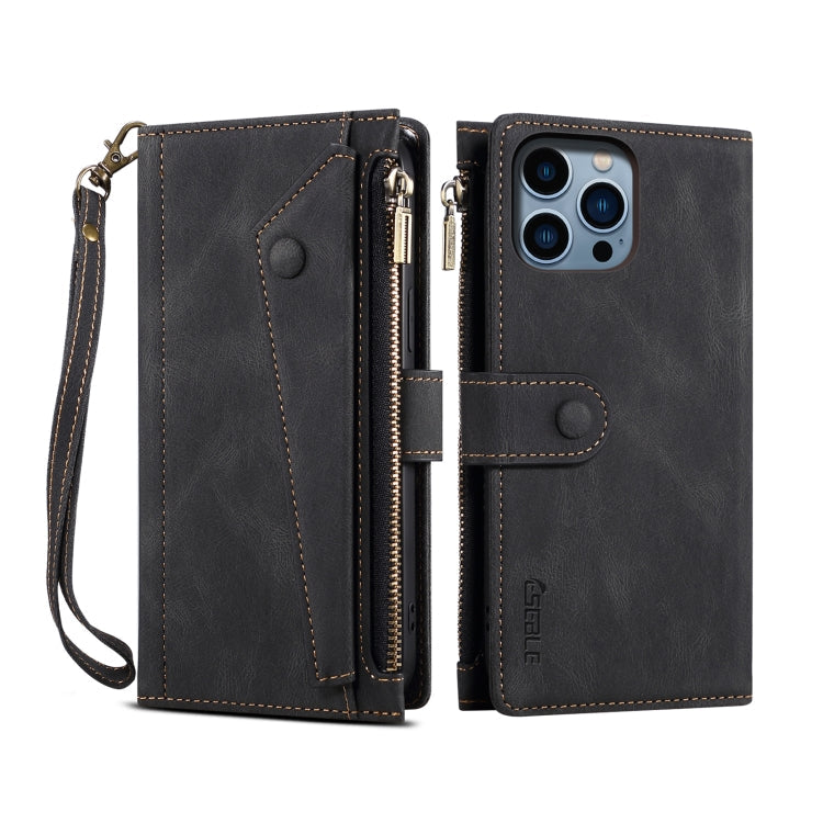 ESEBLE Retro Frosted RFID Flip Leather Phone Case, For iPhone 17e / 16e, For iPhone 16 Pro Max, For iPhone 16 Pro, For iPhone 16 Plus, For iPhone 16, For iPhone 15 Pro Max