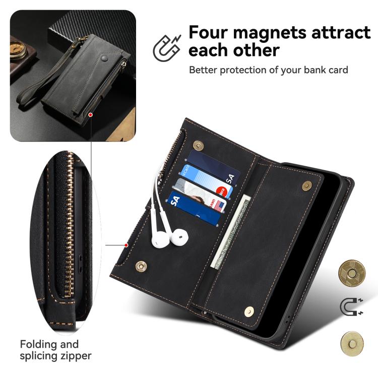 ESEBLE Retro Frosted RFID Flip Leather Phone Case, For iPhone 17e / 16e, For iPhone 16 Pro Max, For iPhone 16 Pro, For iPhone 16 Plus, For iPhone 16, For iPhone 15 Pro Max