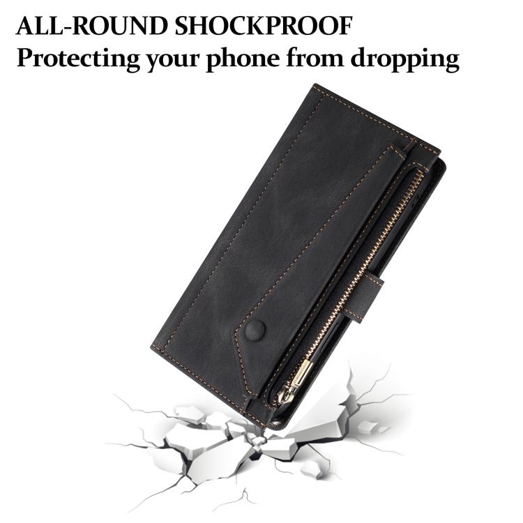 ESEBLE Retro Frosted RFID Flip Leather Phone Case, For iPhone 17e / 16e, For iPhone 16 Pro Max, For iPhone 16 Pro, For iPhone 16 Plus, For iPhone 16, For iPhone 15 Pro Max