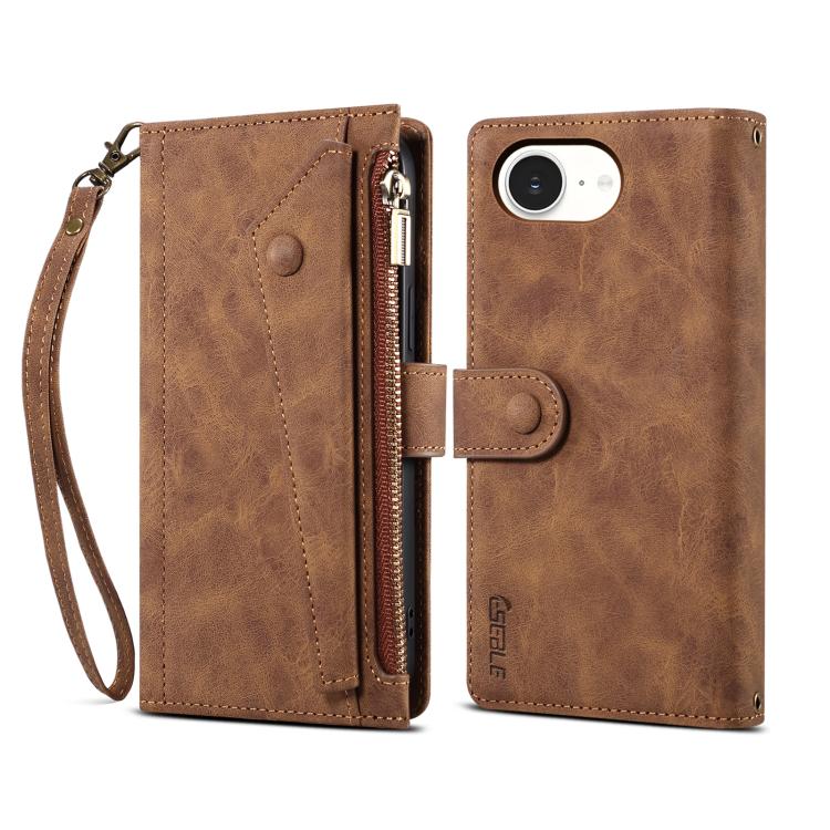 ESEBLE Retro Frosted RFID Flip Leather Phone Case, For iPhone 17e / 16e, For iPhone 16 Pro Max, For iPhone 16 Pro, For iPhone 16 Plus, For iPhone 16, For iPhone 15 Pro Max