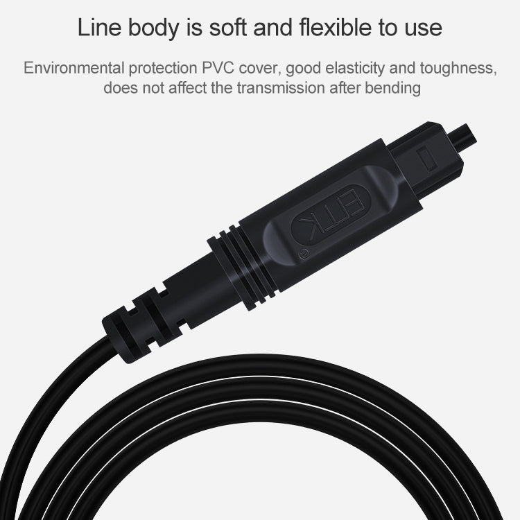 EMK Square Port to Square Port Digital Audio Speaker Optical Fiber Connecting Cable, 1m, 1.5m, 2m, 3m, 5m, 8m, 10m, 15m, 25m