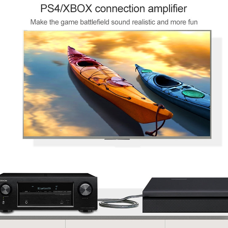 EMK Square Port to Square Port Digital Audio Speaker Optical Fiber Connecting Cable, 1m, 1.5m, 2m, 3m, 5m, 8m, 10m, 15m, 25m