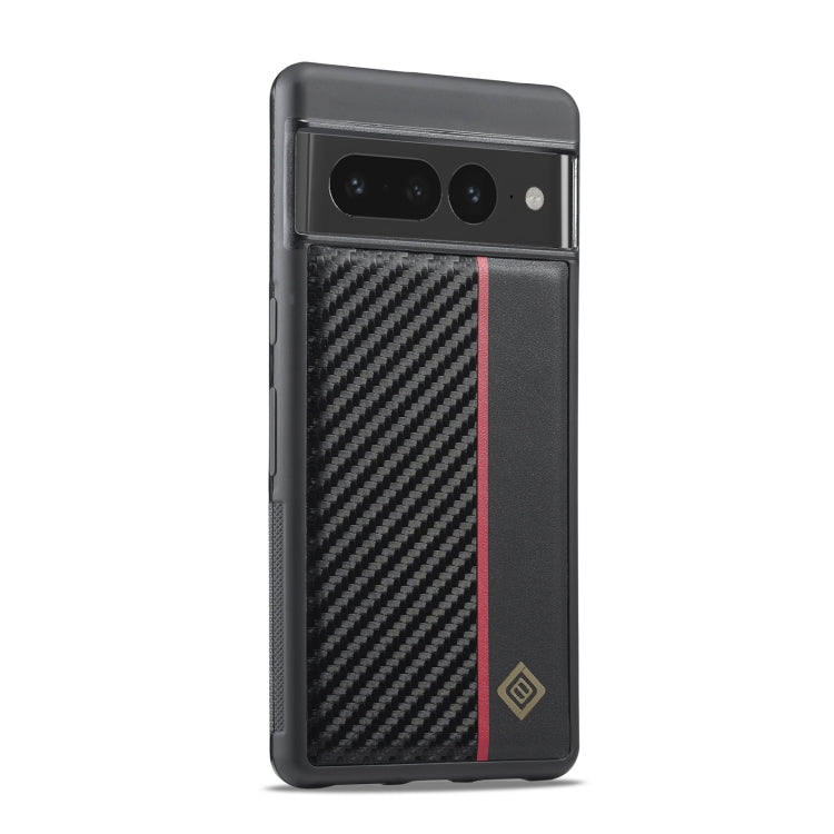 For Google Pixel 7 Pro LC.IMEEKE 3 in 1 Carbon Fiber Texture Shockproof Phone Case(Black)