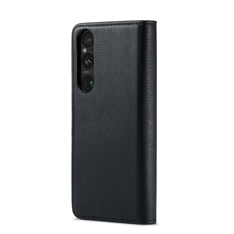 For Sony Xperia 1 V DG.MING Crazy Horse Texture Detachable Magnetic Leather Phone Case(Black)