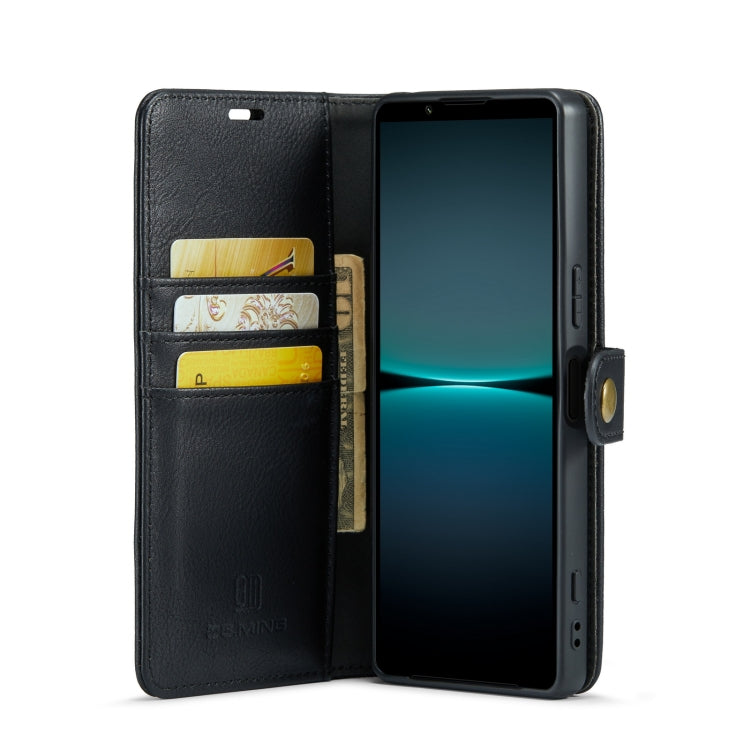 For Sony Xperia 1 V DG.MING Crazy Horse Texture Detachable Magnetic Leather Phone Case(Black)