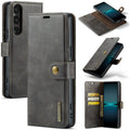 For Sony Xperia 1 V DG.MING Crazy Horse Texture Detachable Magnetic Leather Phone Case(Grey)