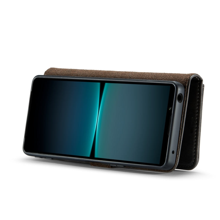 For Sony Xperia 1 V DG.MING Crazy Horse Texture Detachable Magnetic Leather Phone Case(Grey)