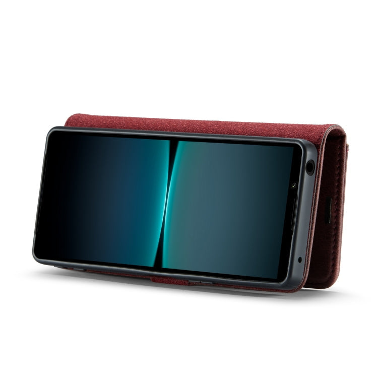 For Sony Xperia 1 V DG.MING Crazy Horse Texture Detachable Magnetic Leather Phone Case(Red)
