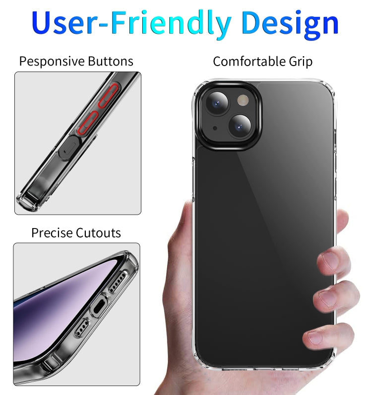 For iPhone 15 Shockproof Transparent Acrylic Phone Case(Transparent)