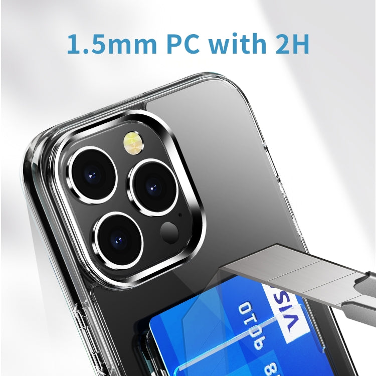 For iPhone 15 Pro Max Crystal Clear Wallet Air Bag Phone Case(Transparent)
