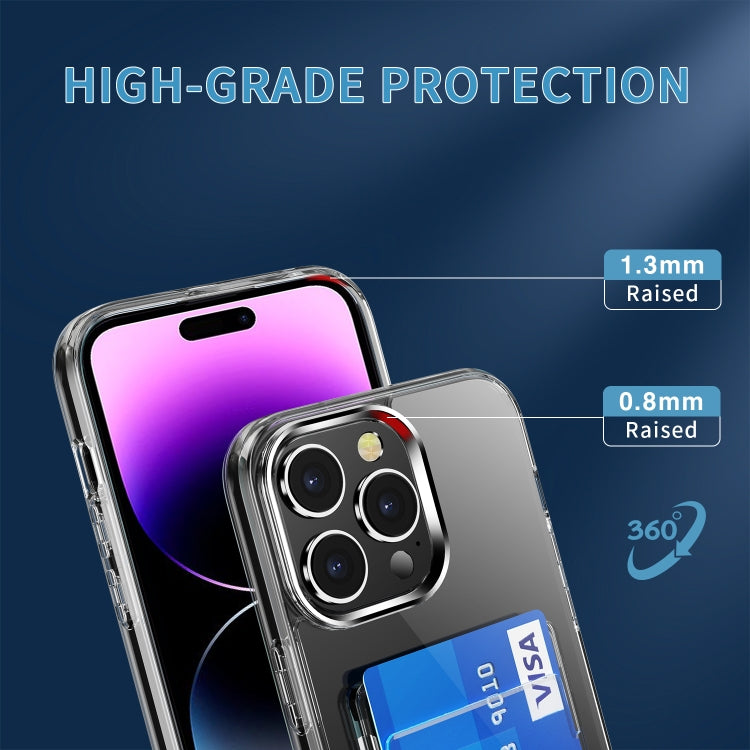 For iPhone 15 Pro Max Crystal Clear Wallet Air Bag Phone Case(Transparent)