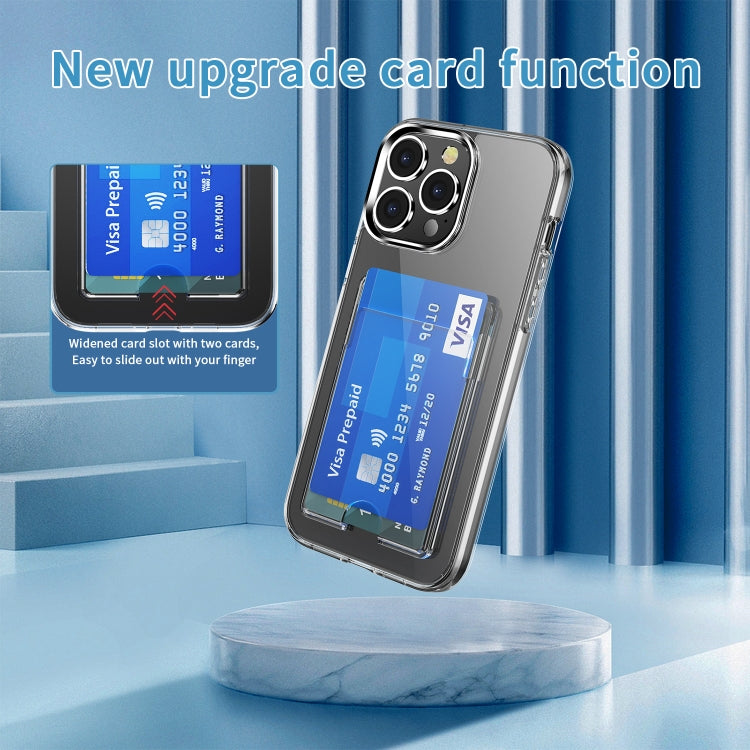 For iPhone 15 Crystal Clear Wallet Air Bag Phone Case(Transparent)