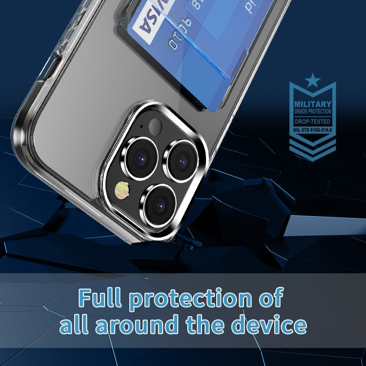 For iPhone 15 Pro Max Crystal Clear Wallet Air Bag Phone Case(Transparent)