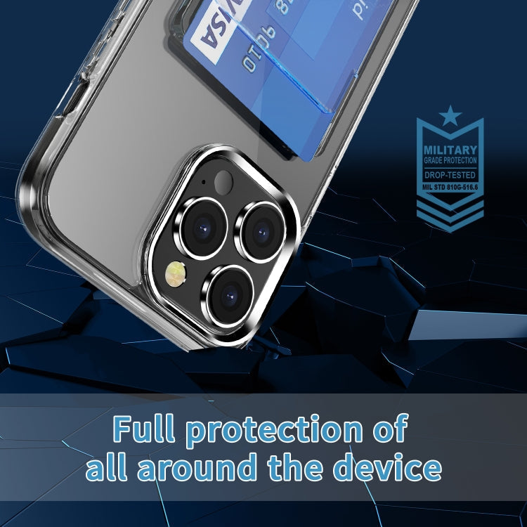 For iPhone 15 Crystal Clear Wallet Air Bag Phone Case(Transparent)