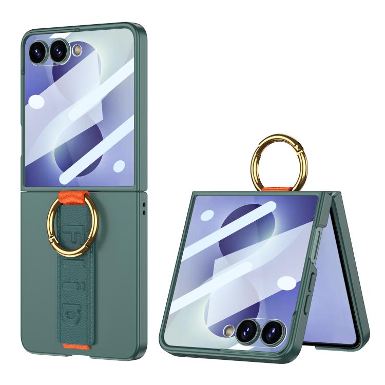 GKK Integrated Ultrathin Shockproof Phone Case with Ring Wrist Strap, For Samsung Galaxy Z Flip7 5G, For Samsung Galaxy Z Flip6, For Samsung Galaxy Z Flip5, For Samsung Galaxy Z Flip4 5G, For Samsung Galaxy Z Flip3 5G