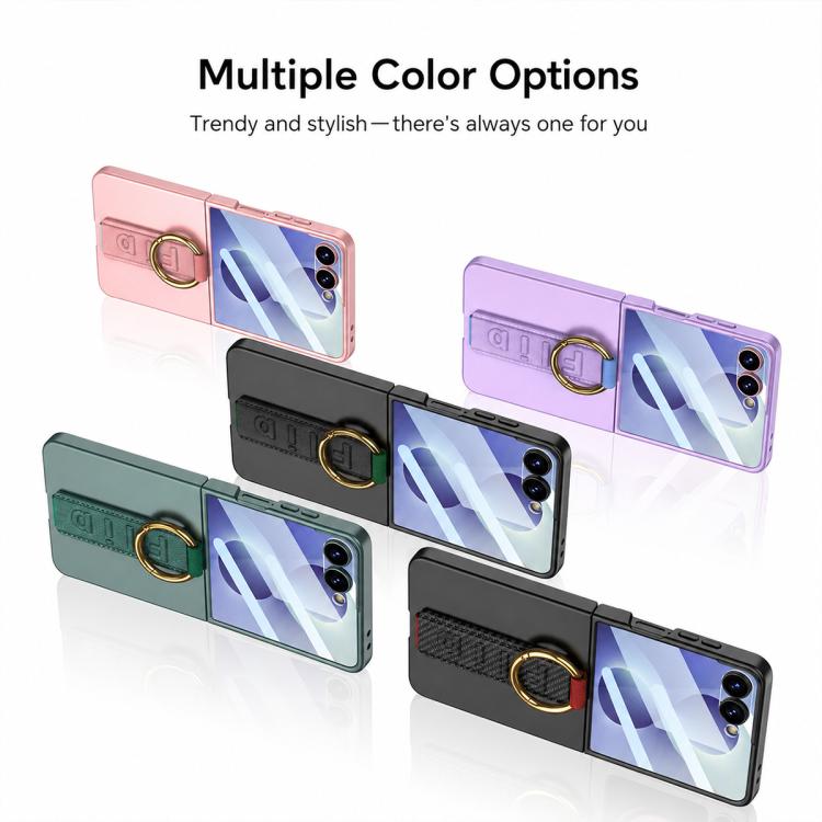 GKK Integrated Ultrathin Shockproof Phone Case with Ring Wrist Strap, For Samsung Galaxy Z Flip7 5G, For Samsung Galaxy Z Flip6, For Samsung Galaxy Z Flip5, For Samsung Galaxy Z Flip4 5G, For Samsung Galaxy Z Flip3 5G