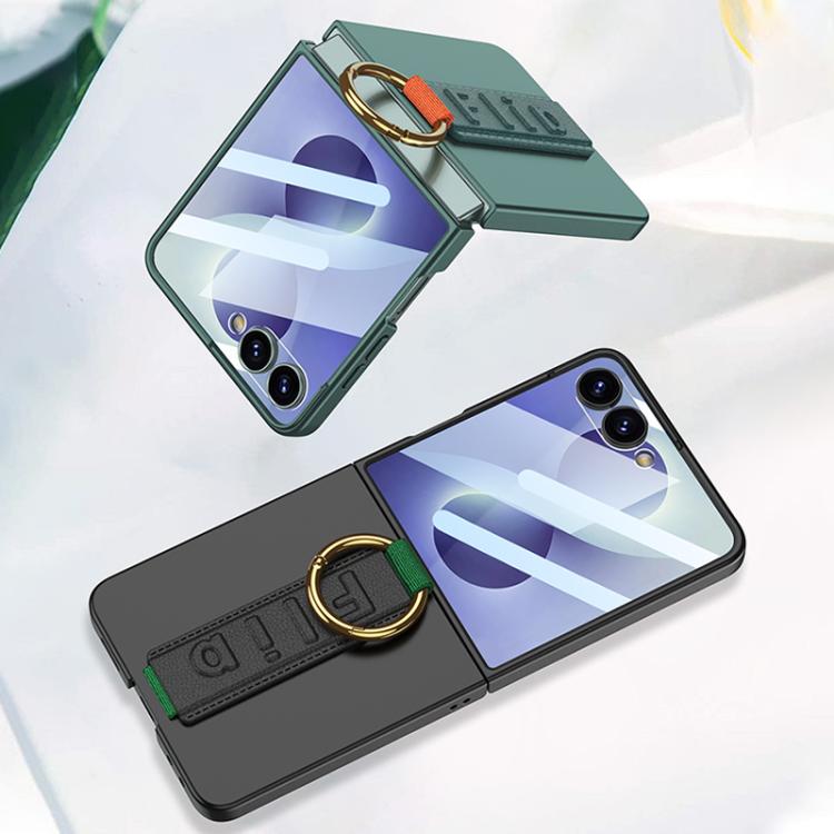 GKK Integrated Ultrathin Shockproof Phone Case with Ring Wrist Strap, For Samsung Galaxy Z Flip7 5G, For Samsung Galaxy Z Flip6, For Samsung Galaxy Z Flip5, For Samsung Galaxy Z Flip4 5G, For Samsung Galaxy Z Flip3 5G