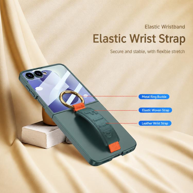 GKK Integrated Ultrathin Shockproof Phone Case with Ring Wrist Strap, For Samsung Galaxy Z Flip7 5G, For Samsung Galaxy Z Flip6, For Samsung Galaxy Z Flip5, For Samsung Galaxy Z Flip4 5G, For Samsung Galaxy Z Flip3 5G