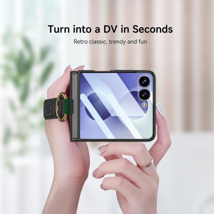 GKK Integrated Ultrathin Shockproof Phone Case with Ring Wrist Strap, For Samsung Galaxy Z Flip7 5G, For Samsung Galaxy Z Flip6, For Samsung Galaxy Z Flip5, For Samsung Galaxy Z Flip4 5G, For Samsung Galaxy Z Flip3 5G