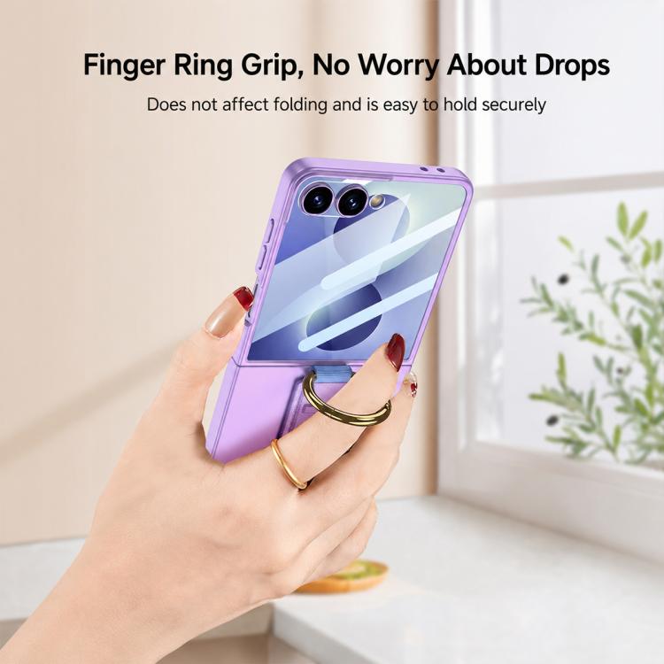GKK Integrated Ultrathin Shockproof Phone Case with Ring Wrist Strap, For Samsung Galaxy Z Flip7 5G, For Samsung Galaxy Z Flip6, For Samsung Galaxy Z Flip5, For Samsung Galaxy Z Flip4 5G, For Samsung Galaxy Z Flip3 5G