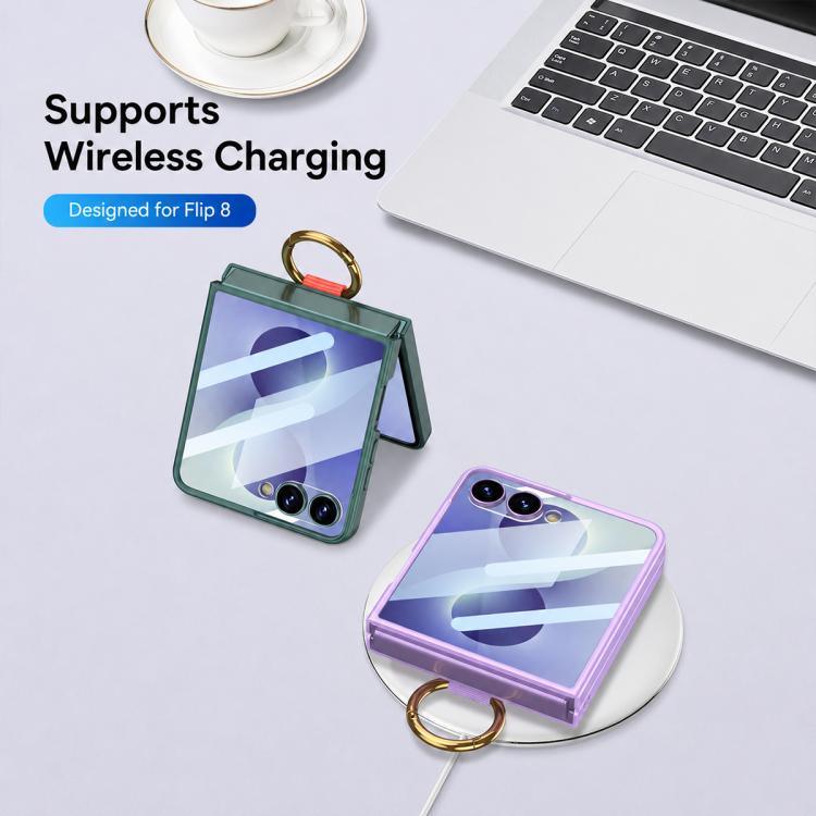 GKK Integrated Ultrathin Shockproof Phone Case with Ring Wrist Strap, For Samsung Galaxy Z Flip7 5G, For Samsung Galaxy Z Flip6, For Samsung Galaxy Z Flip5, For Samsung Galaxy Z Flip4 5G, For Samsung Galaxy Z Flip3 5G